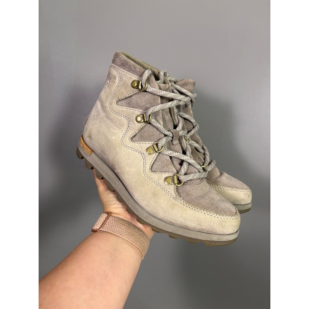 Sorel Sneakchic Alpine Bootie Women 5 Suede Waterproof Hiking Winter Neural